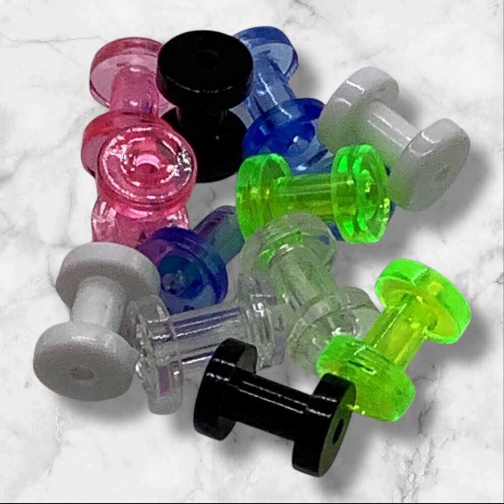 Acrylic Ear Plug‎ Set 6 Gauge 12pcs Multicolor Double Flare Body Jewelry Kit